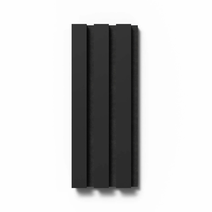 Denpanels Akustikpaneel mit Linoleum Nero und Akustikfilz in Schwarz mit Streifenoptik im skandinavischen Stil, Breite: 29,5 cm, Höhe: 15 cm - Bild 2