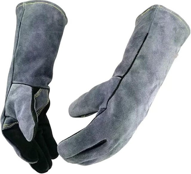 Wärmeisolierte Schweißhandschuhe für TIG/MIG und Grillen in Schwarz und Grau - Bild 1