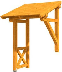 Skan Holz Haustür-Vordach Potsdam 3 aus nordischer Fichte, Eiche hell-braun, Breite: 176 cm, Tiefe: 156 cm - Bild 1