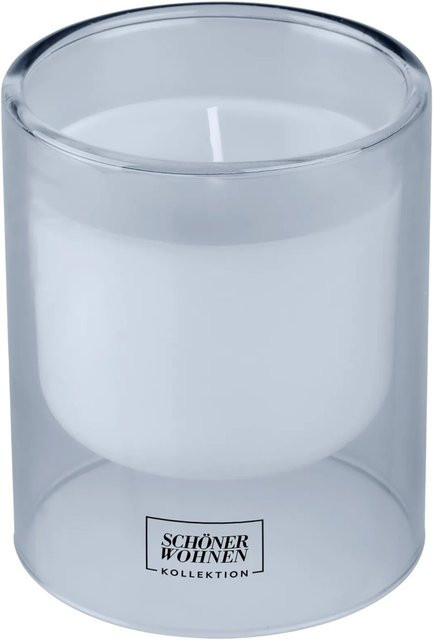 Schöner Wohnen Duftkerze L Cotton im Glas Blau, Durchmesser: 9 cm, Höhe: 11 cm - Bild 1