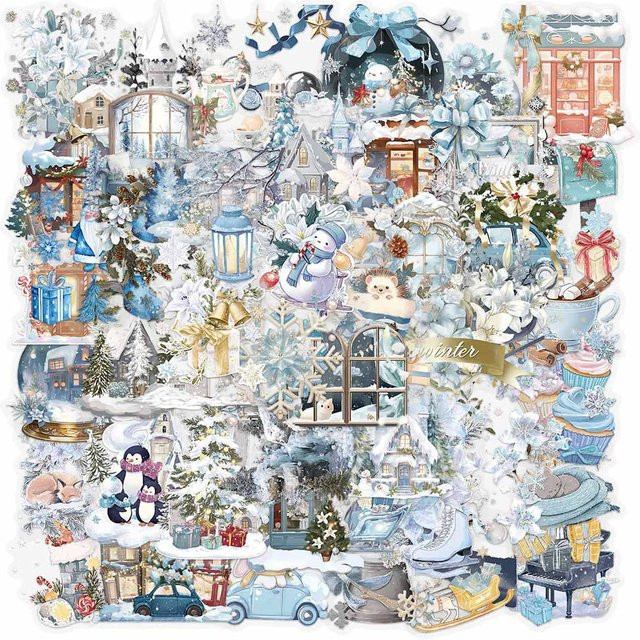 Charile Cartoon Winter Thema Aufkleber, transparent, multicolour - Bild 1