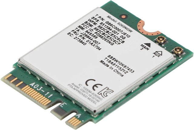 Intel 8265 Drahtlose Netzwerkkarte mit Bluetooth 4.2 und Wi-Fi 802.11AC (2.4G/5G) in Weiß für Lenovo - Bild 1