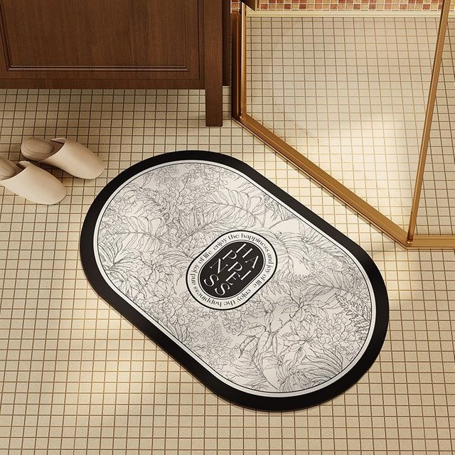 Wasserabsorbierende Badezimmer-Antirutschmatte aus Diatomeenerde von Household supplies MH, Farbe: Weiß, B/T: 60 x 40 cm - Bild 1