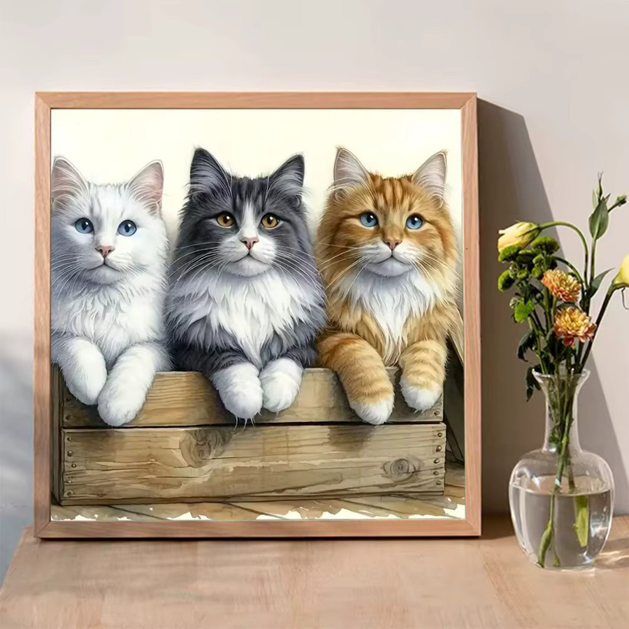 Evershine 5D DIY Diamantmalerei Katze Motiv für Erwachsene und Anfänger, Multicolour, B/B/H: 20 x 20 x 20 cm - Bild 3
