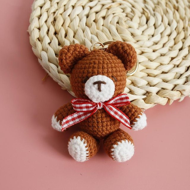 Linyi toy Bär Schlüsselanhänger, handgemacht, braun, Unisex - Bild 1