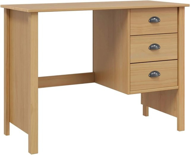 vidaXL Schreibtisch HILL mit Schubladenelement aus Kiefernholz in Honigbraun B/T/H: 100 x 45 x 74 cm - Bild 1