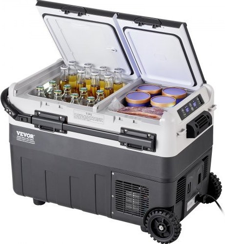 VEVOR Tragbarer Autokühlschrank mit Dual-Zone-Funktion, 40 l Kompressor-Kühlbox für Camping, Wohnmobil und Outdoor, Einstellbare Temperatur von -20 °C bis 20 °C - Bild 1