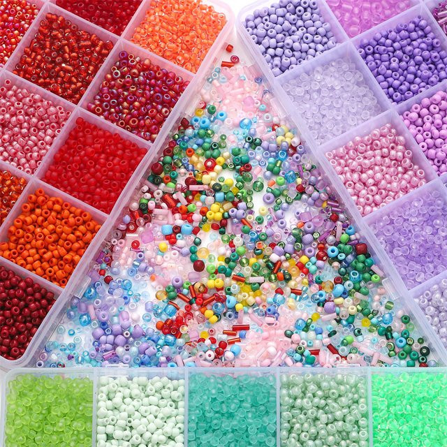 Glasperlen Rohrperlen gemischt, 150g - Bild 1