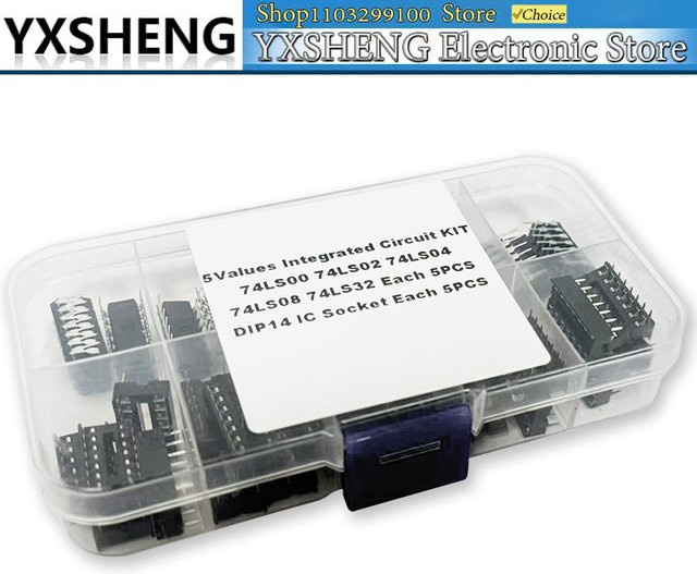 YXSHENG DIP-14 Integrierte Schaltung IC Kombination Kit 25 Teile Set in Schwarz - Bild 1