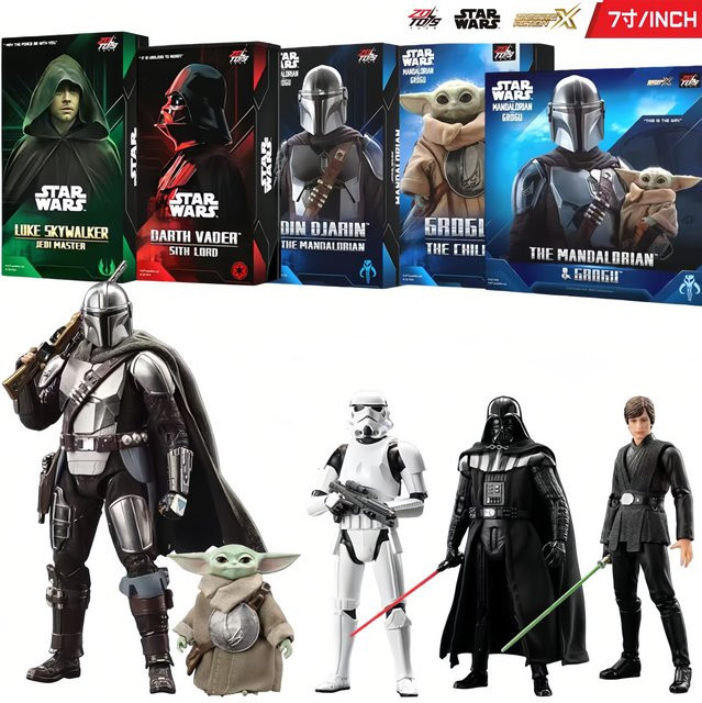 ZD Toys Star Wars Darth Vader Grogu Baby Yoda Der Mandalorianer Sturmtruppler, Actionfigur, 1/10 - Bild 1