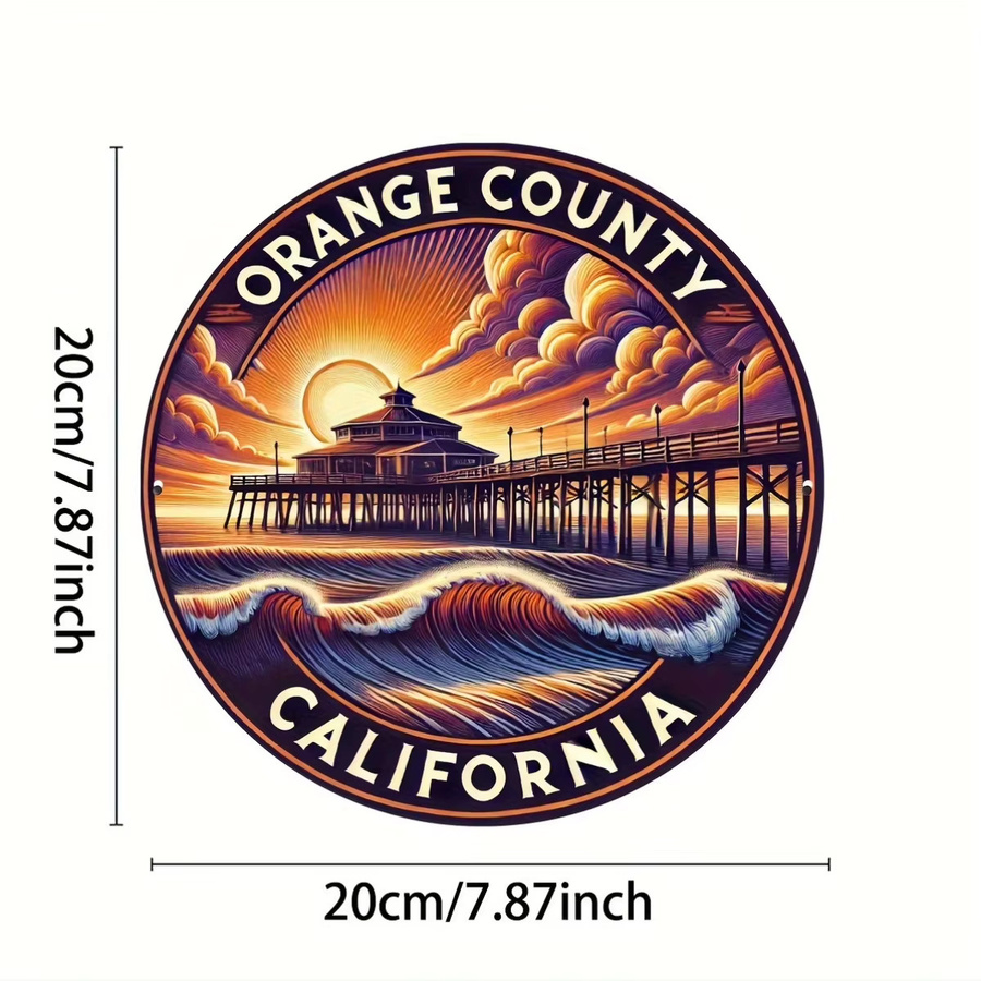 Potdemiel Orange County California Wandkunst aus Metall, Mehrfarbig, B/B/B: 20,32 x 20,32 x 20,32 cm - Bild 2