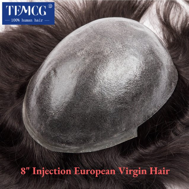 8-Zoll-Injektions-Haarsystem aus europäischem Echthaar für Herren - Bild 1