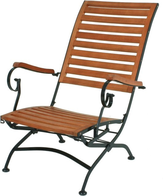 Garden Pleasure Deckchair Wien aus Eukalyptusholz und Stahl in Braun-Schwarz - Bild 1