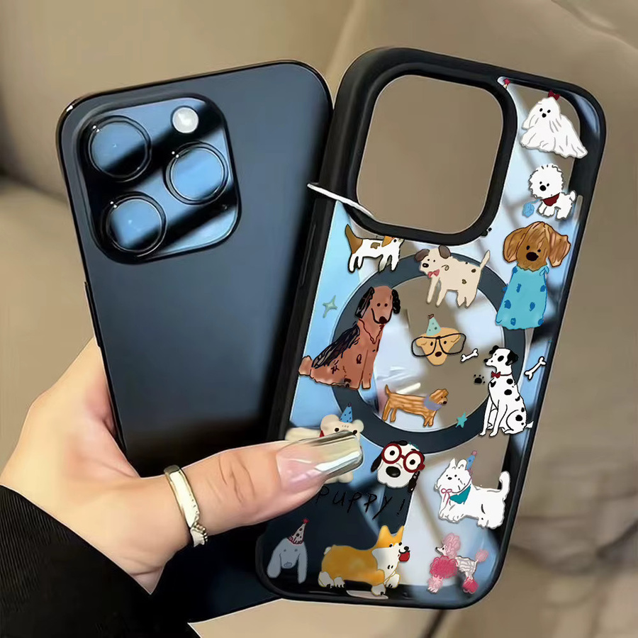 Stoßfeste magnetische iPhone Handyhülle mit Tier-Design und Umhängeband in Multicolour, matte Acryl-Abdeckung für iPhone 17 Pro Max bis iPhone 11 - Bild 3