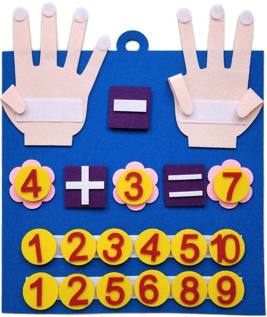 GUEN Filz-Lerntafel, Mathe-Spielzeug, Bunt / Mehrfarbig - Bild 1