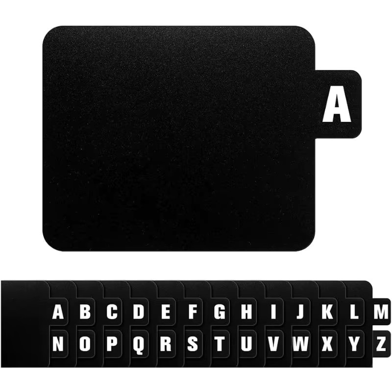 Tebbomp 26 Stück Alphabetische Trennblätter A-Z für Vinyl-Schallplatten und DVDs in Schwarz - Bild 3