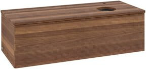 V&B Waschtischunterschrank Antao mit Frontstruktur und Beleuchtung, Farbe Walnuss/Weiß, B/T/H: 120 x 50 x 50 cm - Bild 1