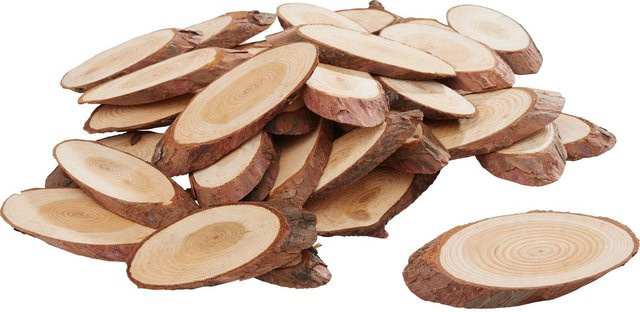 VBS Rindenscheiben-Mix Oval in Beige aus Naturmaterial - Bild 1