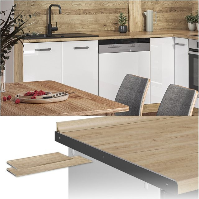 Vicco Küchenarbeitsplatte R-Line in Eiche Holzoptik, Breite: 240 cm - Bild 1
