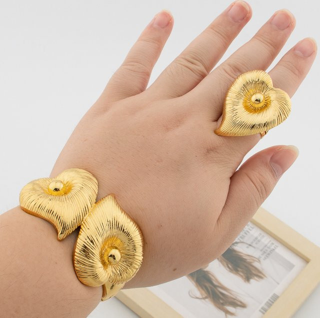 YM Schmuck-Set Armreif und Ring, Gold, Damen - Bild 1