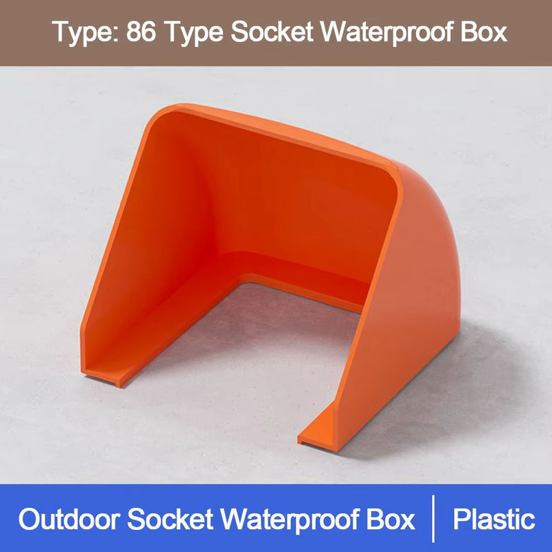 Wasserdichte Box für Außensteckdosen Typ 86, regensichere elektrische Steckerabdeckung in Orange - Bild 4