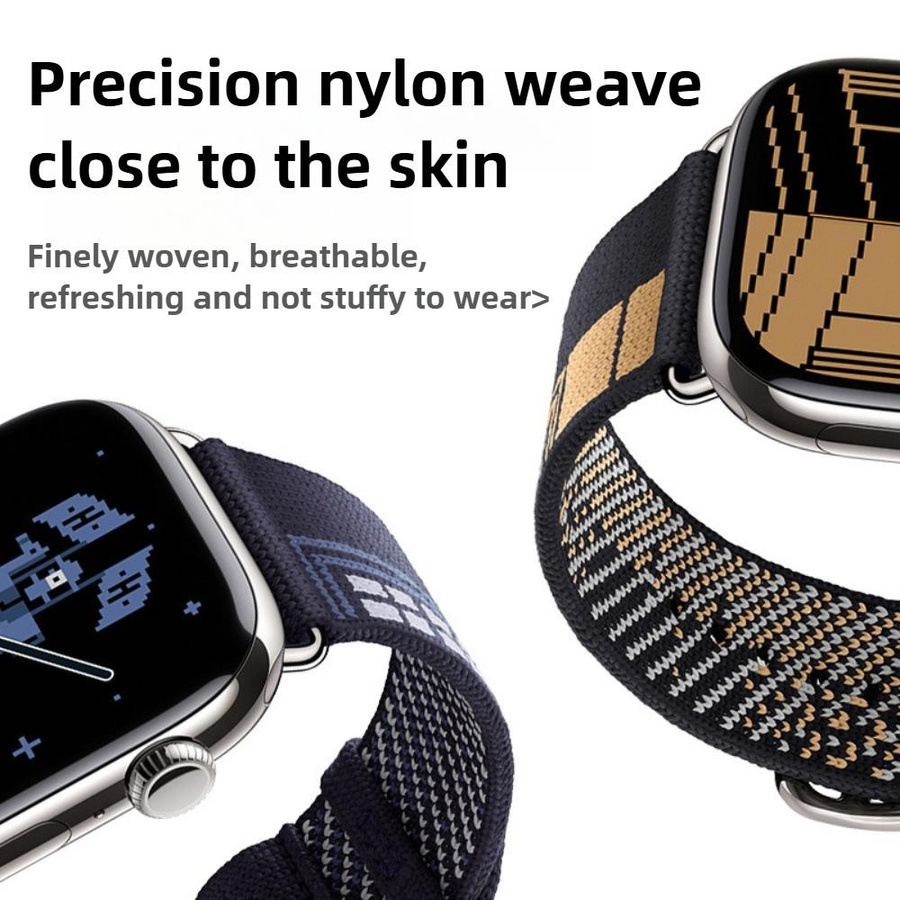 LUJING Nylon-Webarmband für Apple Watch Ultra und iWatch Serie 11 10 9 8 7 6 5 SE3 in Grün - Bild 2
