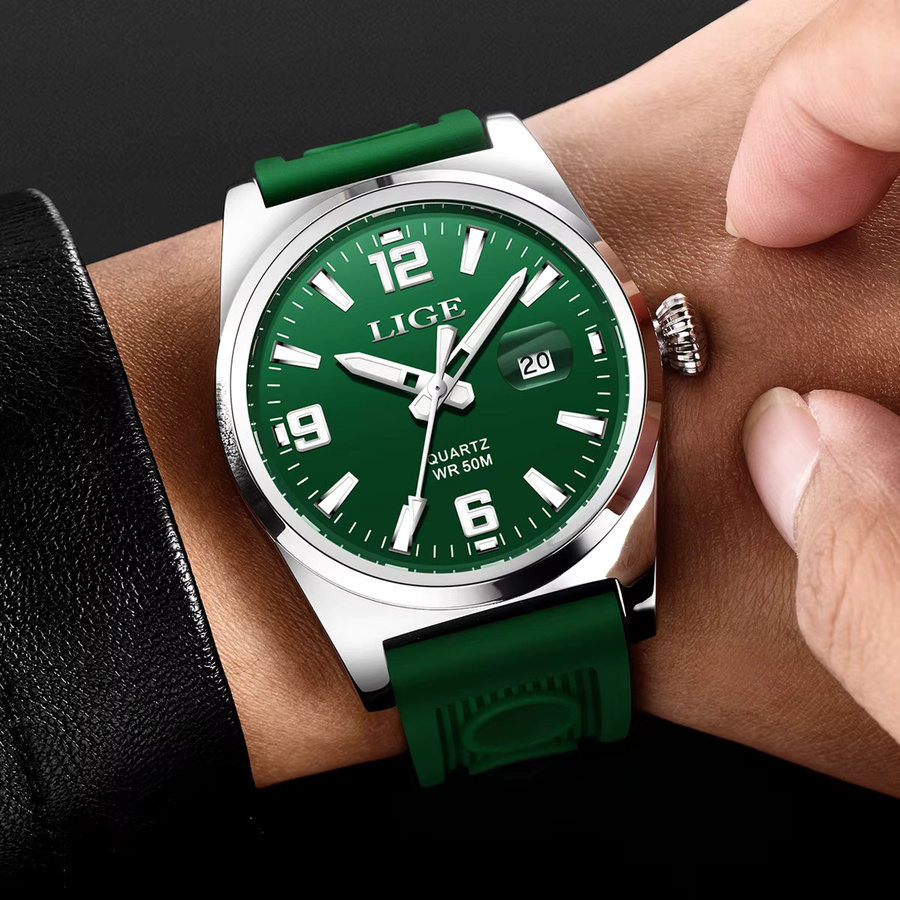 LIGE Armbanduhr Automatik, Silikon, Datum, Herren - Bild 5