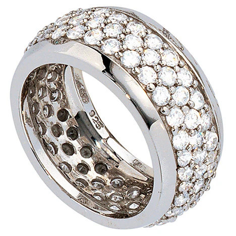 Colfem Ring 925 Silber, Zirkonia, Damen, Größe 62 - Bild 1