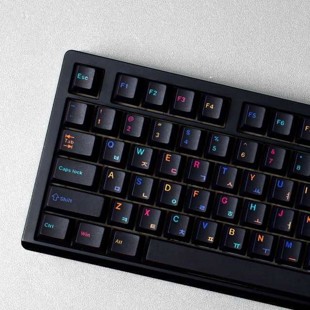 Underground World PBT-Tastenkappen im Cherry-Profil für MX-Schalter, Schwarz, großes Set mit mehrsprachigen Layouts (Deutsch, Koreanisch, Russisch, Spanisch, Arabisch, Französisch) - Bild 1