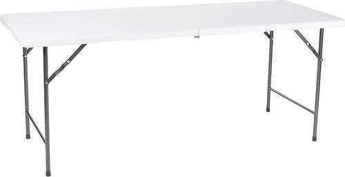 Perel Camping Tisch FP183 Weiß mit klappbarer Platte und 100 kg Belastbarkeit - Bild 1