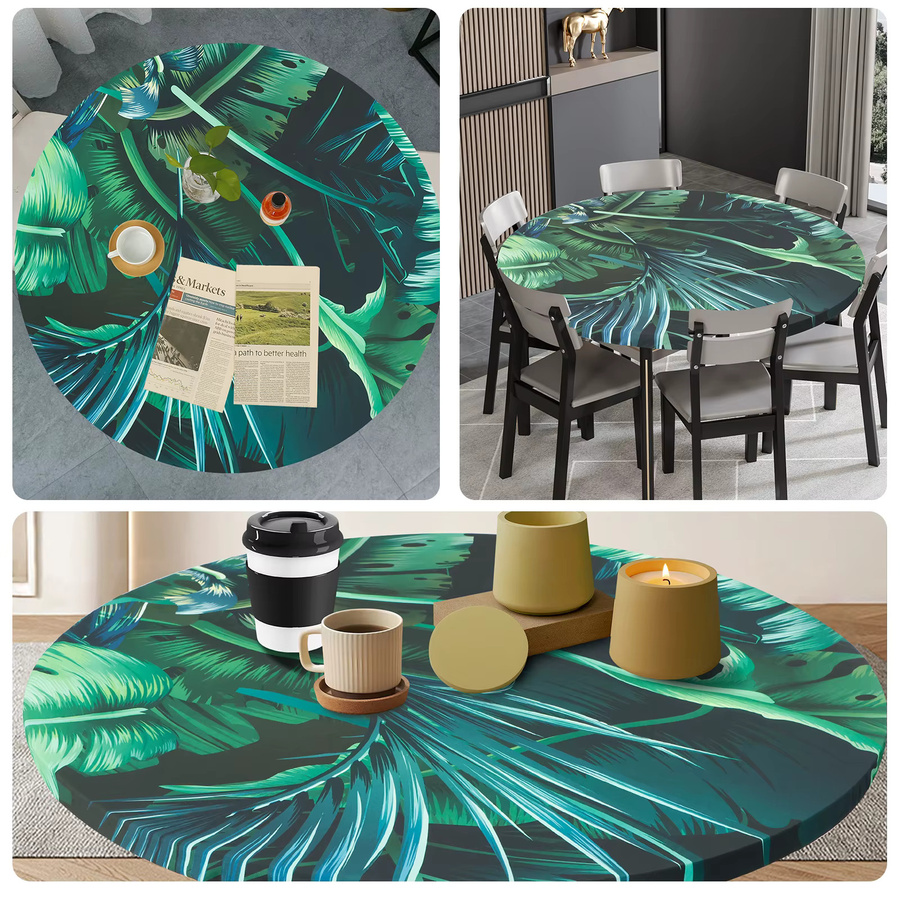 Wasserdichte runde Tischdecke aus Polyester mit Muster von Willstar als dekorative Schutzhülle für deinen Esstisch - Bild 5
