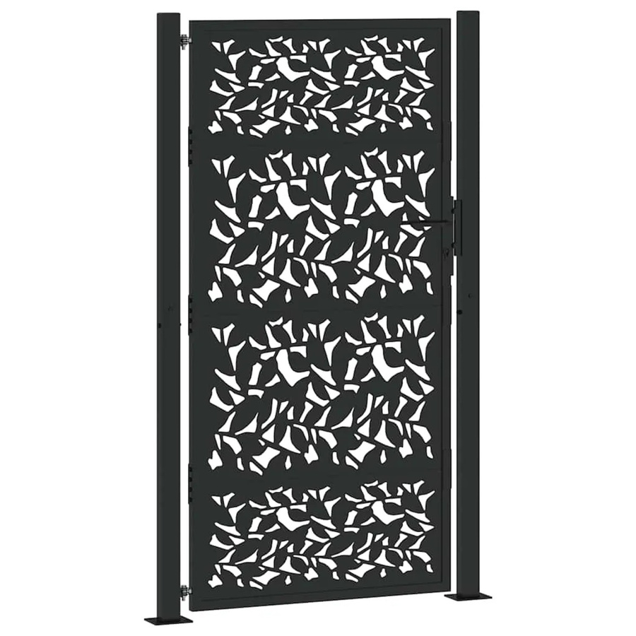 vidaXL Gartentor aus verzinktem Stahl in Schwarz, Einzeltores, B: 110 cm, H: 180 cm - Bild 2