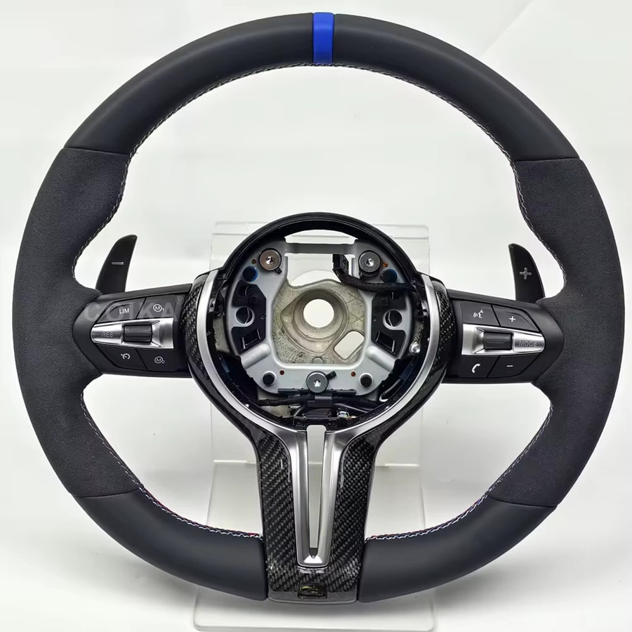 COIKA M Sport Lenkrad-Upgrade aus Vollleder mit Schaltwippen für BMW F20 F10 F30 F36 F25 F01 F48 E90 E87 E70 in Schwarz - Bild 4