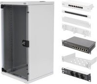 Digitus Netzwerkschrank 10 Zoll 12 HE Grau (RAL 7035) B/T: 312 x 300 mm - Bild 1