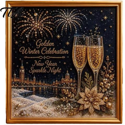 Jingli DIY Perlen-Kit Winterlandschaft 3D-Tier-Wandbastelset für Erwachsene, Multicolor, Breite: 20 cm - Bild 1