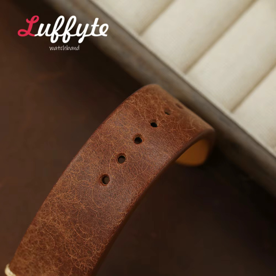 luffyte Uhrenarmband Rindsleder, Vintage, Unisex - Bild 3