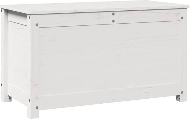 vidaXL Truhe aus Massivholz Kiefer in Weiß mit rustikaler Optik, B/T/H: 80 x 40 x 45,5 cm - Bild 1