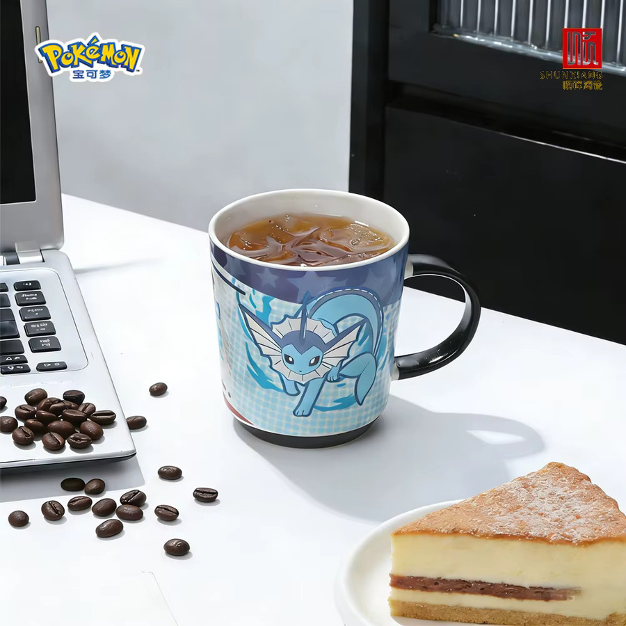 SHUNXIANG Pokémon Evoli Farbwechselnde Keramiktasse für Kinder, Mehrfarbig - Bild 2