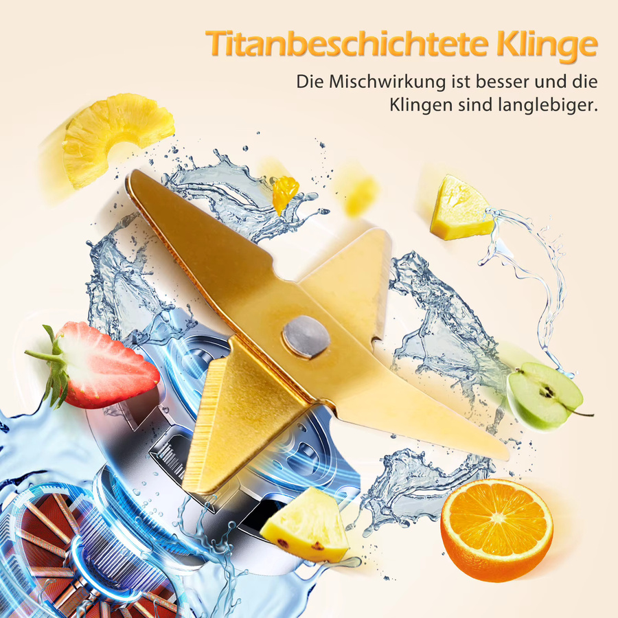 Aigostar Standmixer und Smoothie Maker mit 1,5 l Glasbehälter, 600W, Schwarz - Bild 2