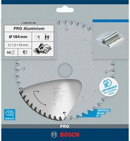 Bosch Kreissägeblatt Standard für Aluminium für Akkusägen, Durchmesser: 184 mm, 56 Zähne - Bild 1