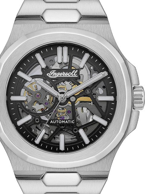Ingersoll Automatik Herrenuhr, Edelstahl, Schwarz, 44 mm, 5 ATM - Bild 1