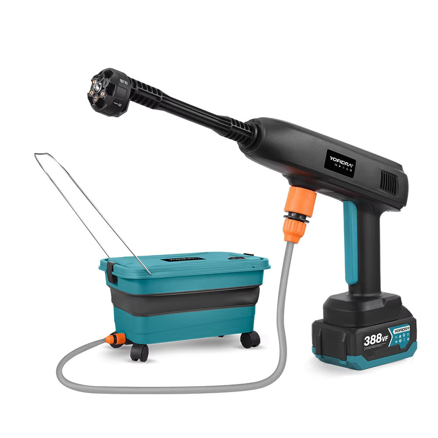YOFIDRA 6in1 Elektrische Hochdruck-Spritzpistole mit 100 Bar und faltbarem 22L Wasserbehälter für Makita 18V Akku - Bild 7