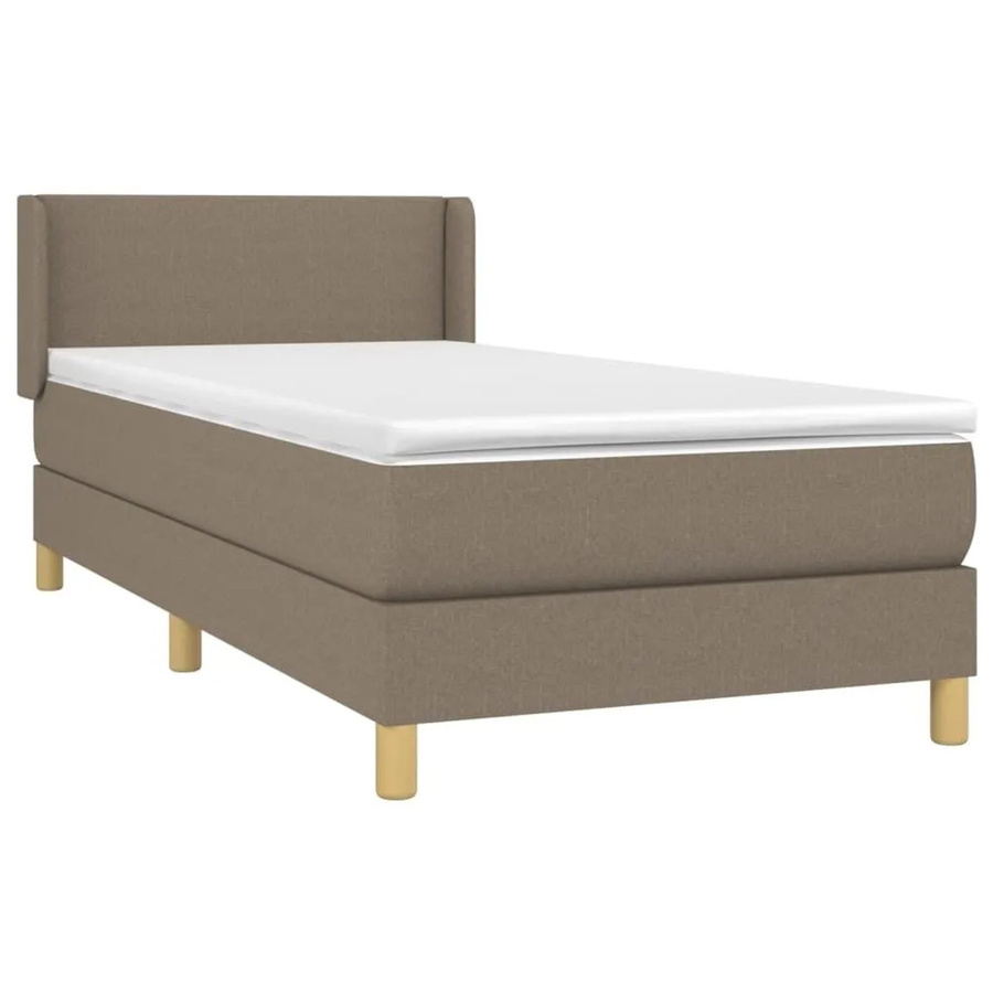vidaXL Boxspringbett mit Matratze Hybrid-System aus Stoff in Taupe, Weiß und Beige, B/T/H: 80 x 200 x 78 cm - Bild 2
