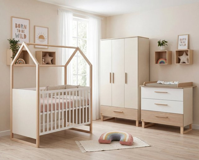 Roba Kinderzimmerset Noah aus Massivholz in Weiß und Beige - Bild 1