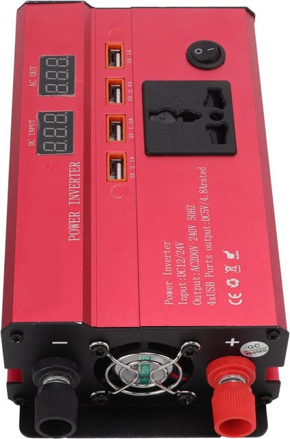 Koogeelife Wechselrichter 420W DC 12V 24V auf AC 220V 50Hz mit modifizierter Sinuswelle, 4 USB-Anschlüssen und Zigarettenanzünder, Schwarz - Bild 1