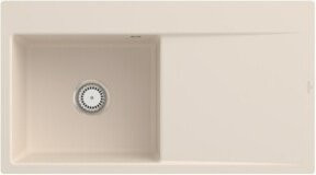 Villeroy & Boch Spüle Subway Style 50 Flat bündig links in Beige aus Keramik mit Ablauggarnitur - Bild 1