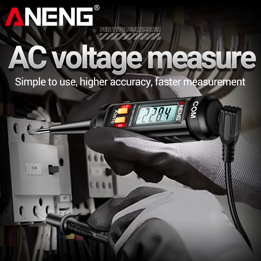ANENG A3010 Stiftmultimeter in Schwarz mit 4000 Anzeigen, NCV Leitungsbruchpunktfinder und Tester für AC/DC Spannung, Widerstand, Kapazität und Frequenz - Bild 2