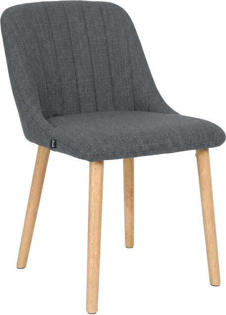 CLP Esszimmerstuhl Arie gepolstert mit Lehne, Küchenstuhl mit Stoffbezug in Grau und Holzgestell im Scandinavian Design - Bild 1
