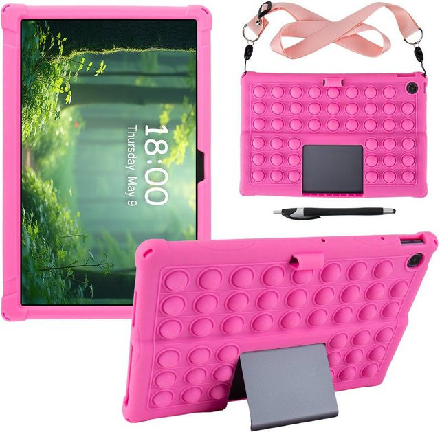 Stoßfeste Silikon-Hülle für Lenovo Tab Plus TB351FU 11.5 und Xiaoxin Pad Studio 2025 11,5 Zoll mit Ständer in Rosa - Bild 1
