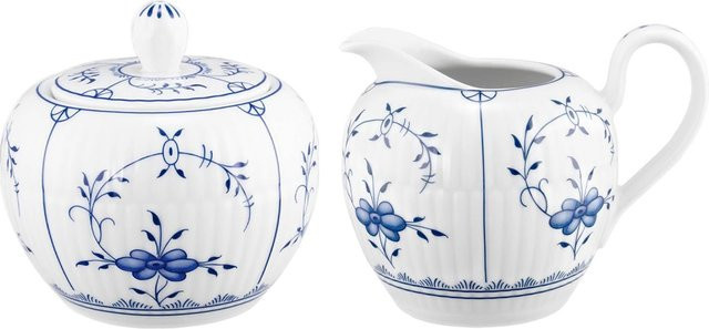 Seltmann Weiden Milch- und Zucker-Set Amina aus Porzellan in Weiß mit floralem Design, 2er Set - Bild 1
